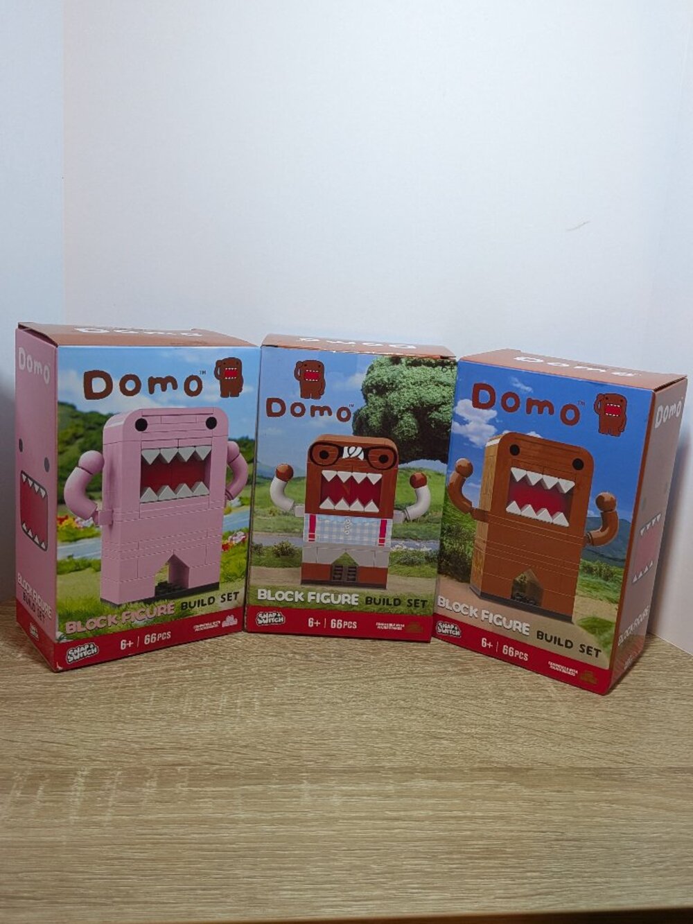 Snap & Switch Domo Block Figure Build Set Bundle - Complete 3 Set Lot NIB